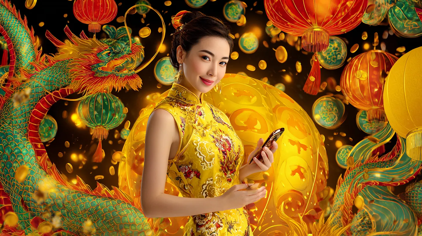 หญิงสวมชุดเหลืองเล่นคาสิโนสดผ่านมือถือ